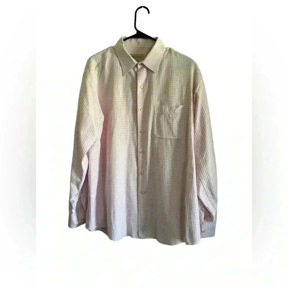 Tommy Bahama Men’s Long Sleeve Button Front Pink Shirt‎ Size 16.5